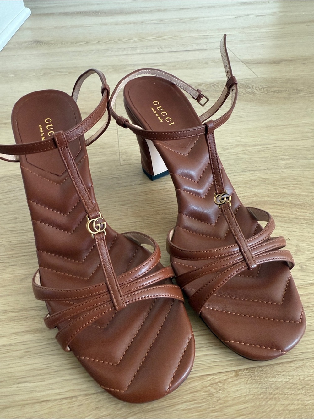 Gucci marmont block heel
